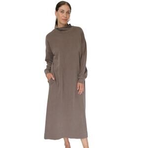 LASZLO California | Clove Dixon Dress Mock Neck French Terry Maxi Shirtdress  XS